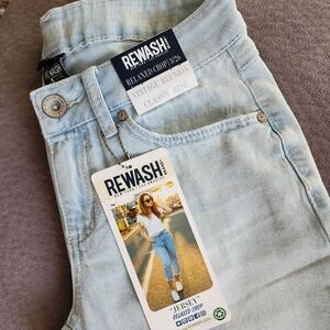 Rewash Distressed Relaxed Crop Jeans